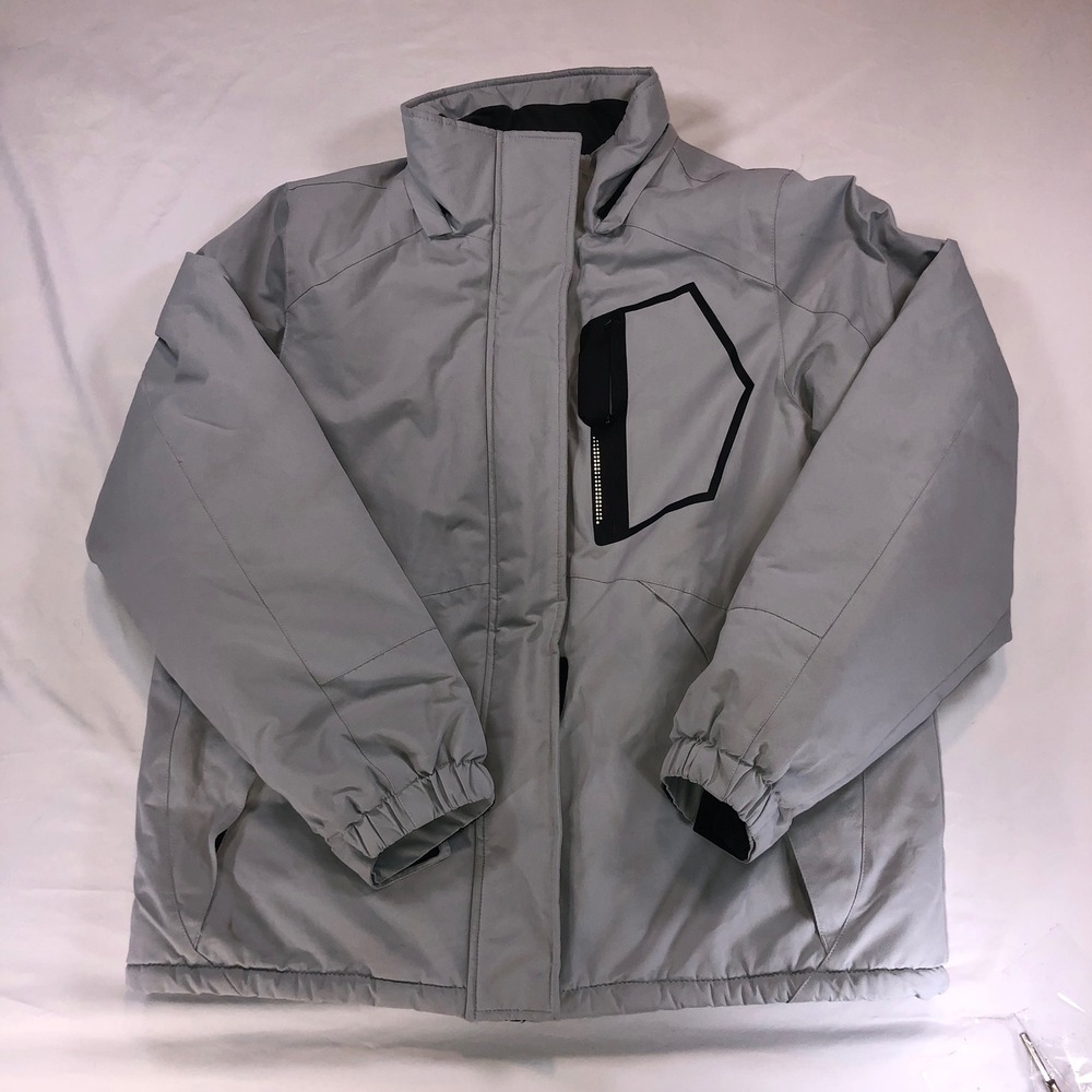 WULFUL Mens Gray Winter Jacket Fleece Lined Insulated Full Zip Coat Size M